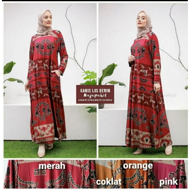 GAMIS LOSS CALVIN JEANS ETNIK MOTIF MOJOPAHIT/MOTIF LAINNYA