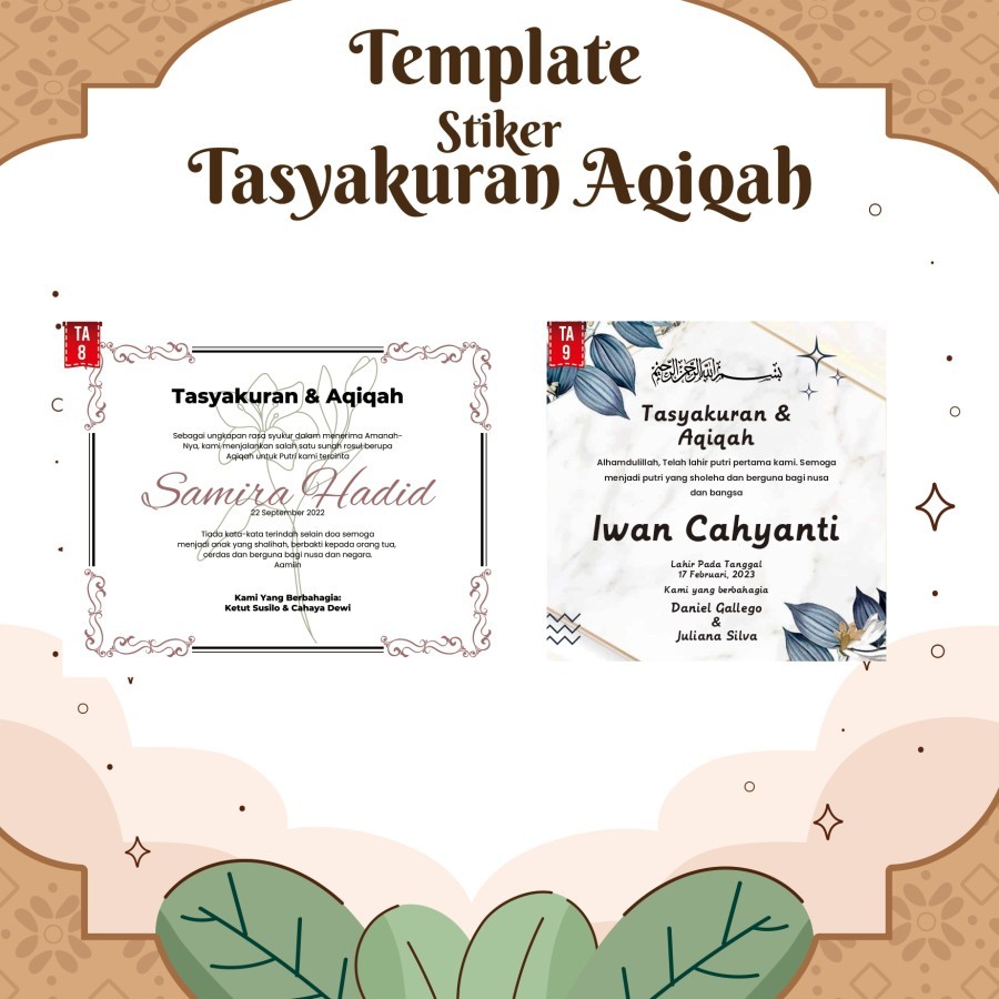 

Custom Stiker Chromo Untuk Tasyakuran Aqiqah Anak (Print + Cutting) / Stiker untuk Gift Baby Born / Stiker Untuk Gift Tasyakuran ( Ready Template)