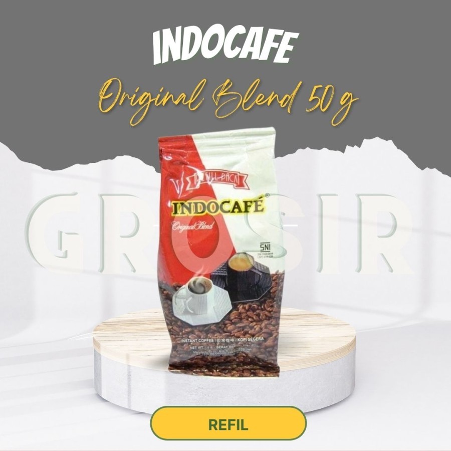 

Indocafe Original Blend Refill Pack 50 Gr / Kopi Bubuk Kasar / Kopi Instan / Kopi Segera / Halal