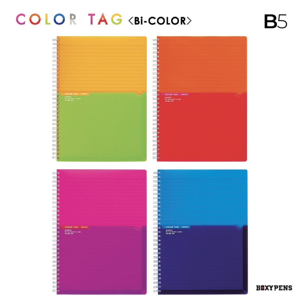 

Kokuyo Twin Ring Notebook Color Tag Bi-COLOR B5
