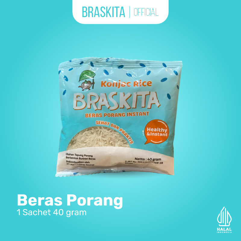 

Braskita Beras Porang Sachet 40 Gram - Shirataki Konjac Rice