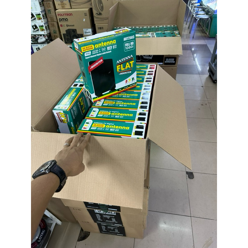 antena tanaka /AAA indoor /outdoor tv digital uhf flat +booster