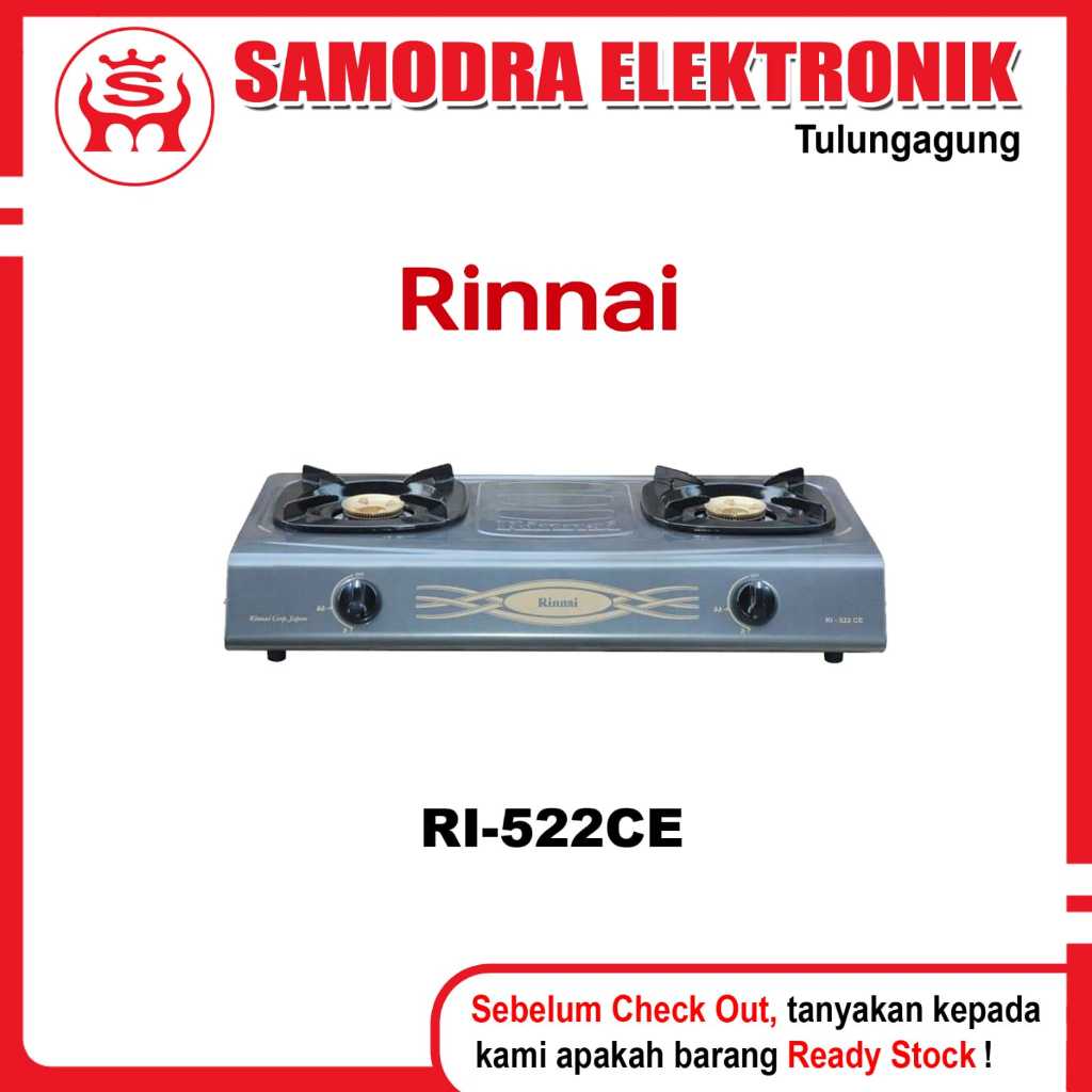Kompor RINNAI RI-522CE | Kompor Gas Dua Tungku Rinnai