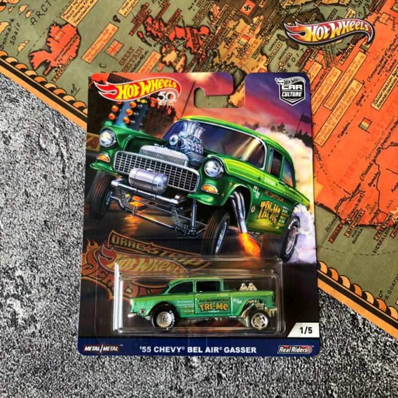 [ FVN69 ] Hot Wheels Premium Drag Strip Demons '55 Chevy Bel Air Gasser - Mainan Mobil Balap