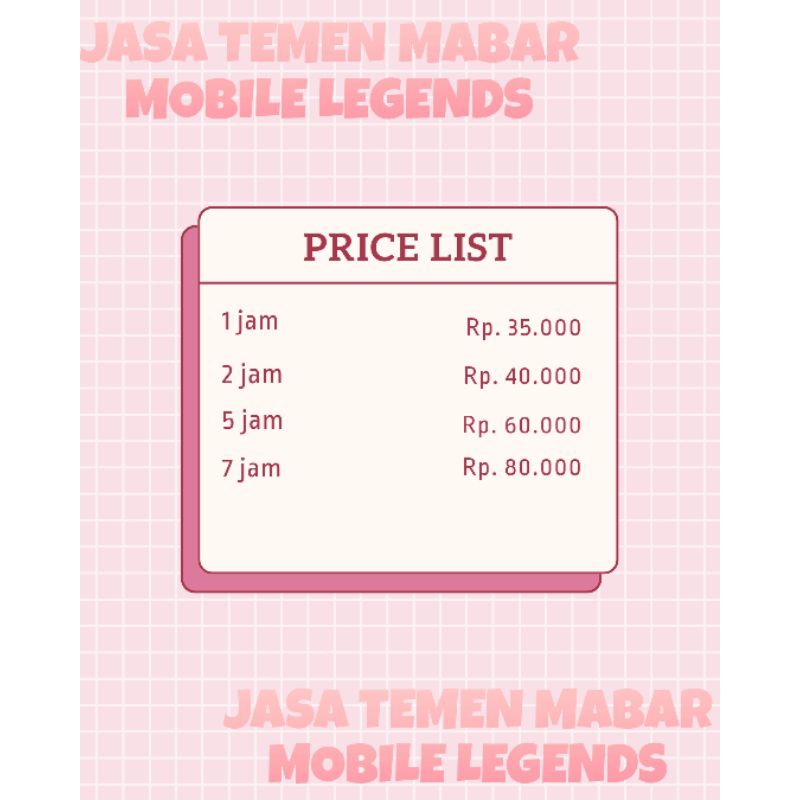 jasa temen mabar mobile legends