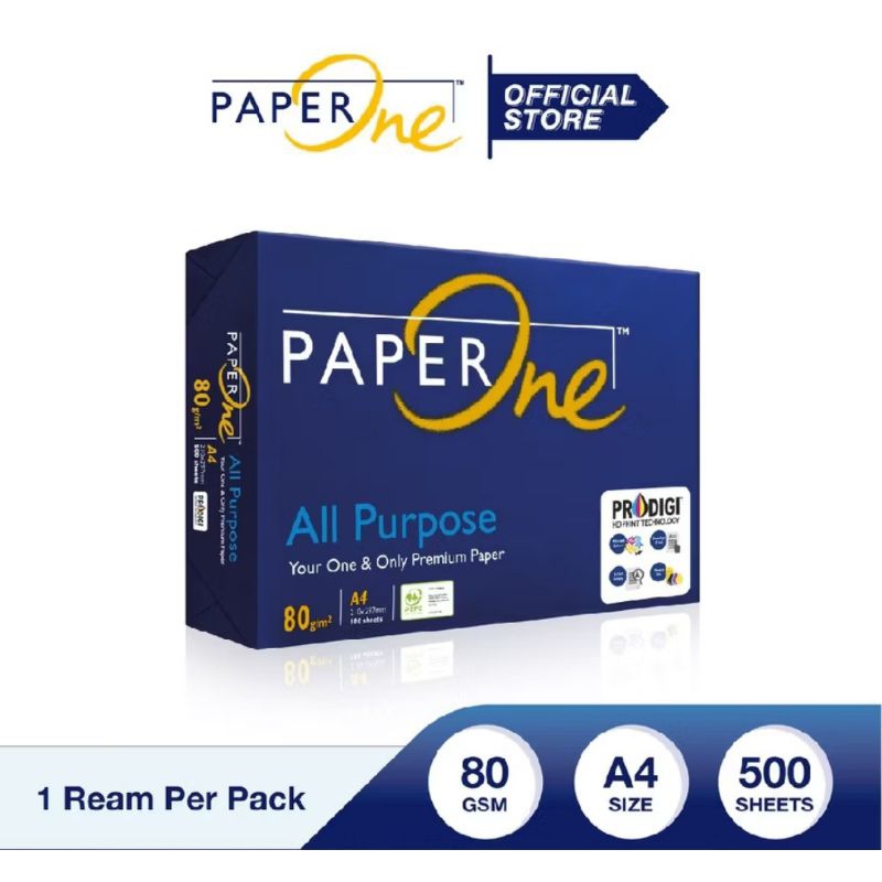 

KERTAS HVS A4 , F4 PAPERONE 80 gsm per rim