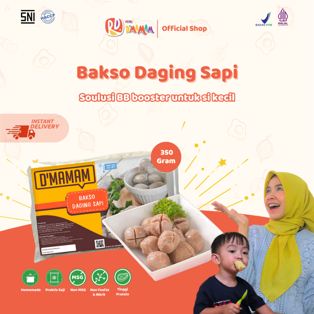

Radaza D'MAMAM Bakso Daging Sapi 350g Homemade / BPOM & HALAL / Dairy & Gluten Free