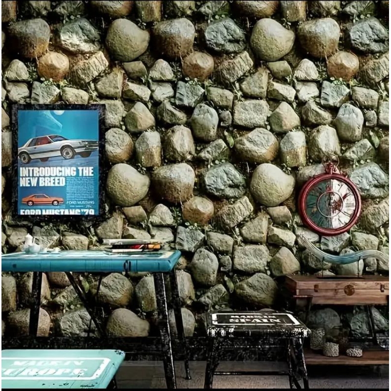 WALLPAPER STIKR DINDING MURAH BATU KALI BESAR/BATU LUMUT