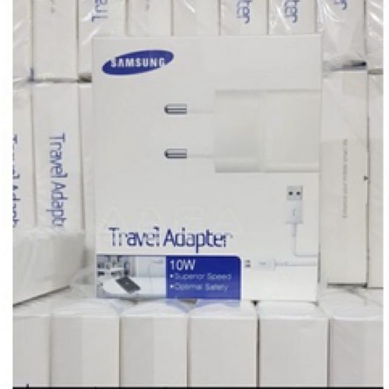 TRAVEL ADAPTER CHARGER CASAN ADAPTER + KABEL SAMSUNG 10WATT MICRO 2A ORI