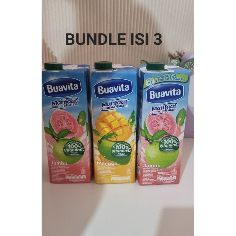 

Buavita Jus Buah Rasa Jambu Mangga Bundle isi 3 1000 ml 1 L