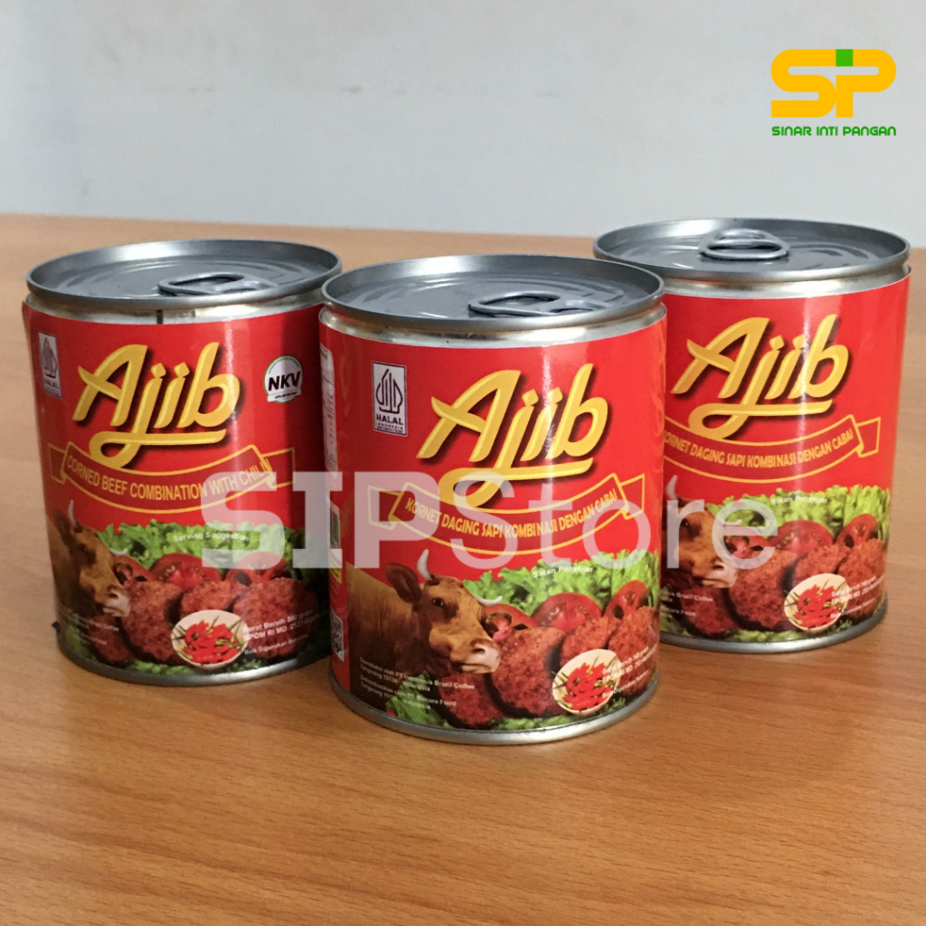 

Ajib Kornet Daging Sapi Dengan Cabai 340gr