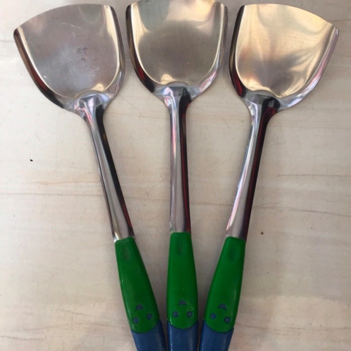 Spatula Stainless Gagang Plastik Smile Spatula Stainless Tebal Sodet Stainless Anti Panas