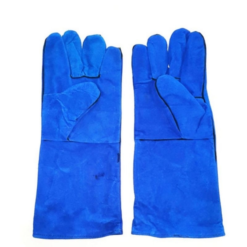 * Sarung Tangan Las Biru 14" / Welding Leather Glove