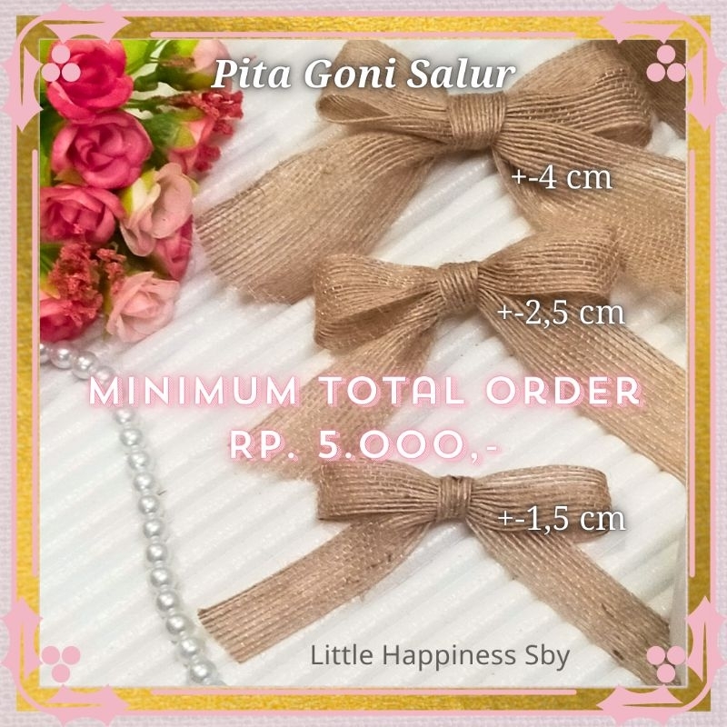 

(MINIMUM TOTAL ORDER Rp. 5.000) TERMURAH! (Ecer) (meteran) Pita import goni salur rustic 1,5cm 2,5 cm 4cm kado hampers premium