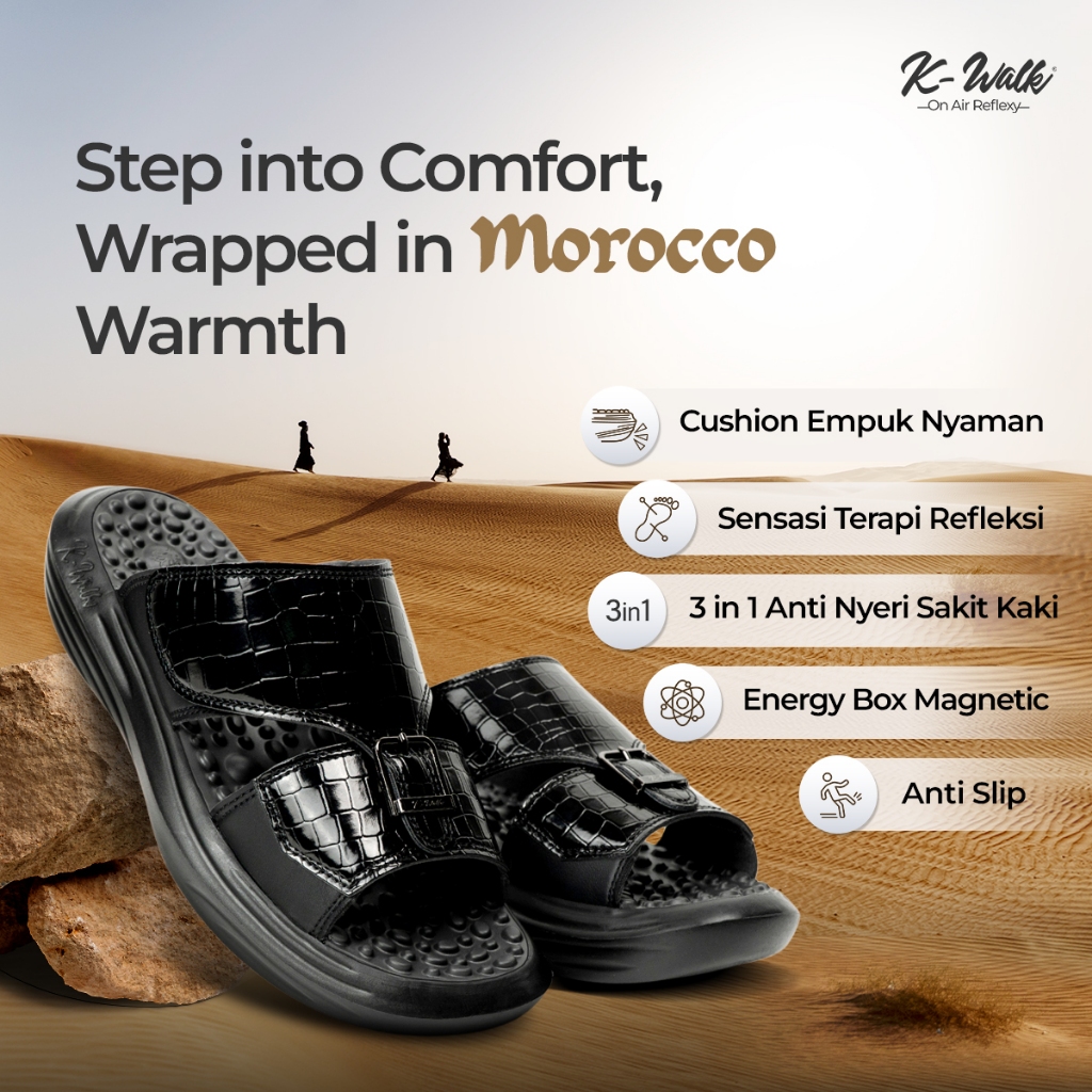 K-Walk Morocco Edition Sandal Refleksi Kesehatan Sandal Rematik Akunpuntur Sandal Pria Original