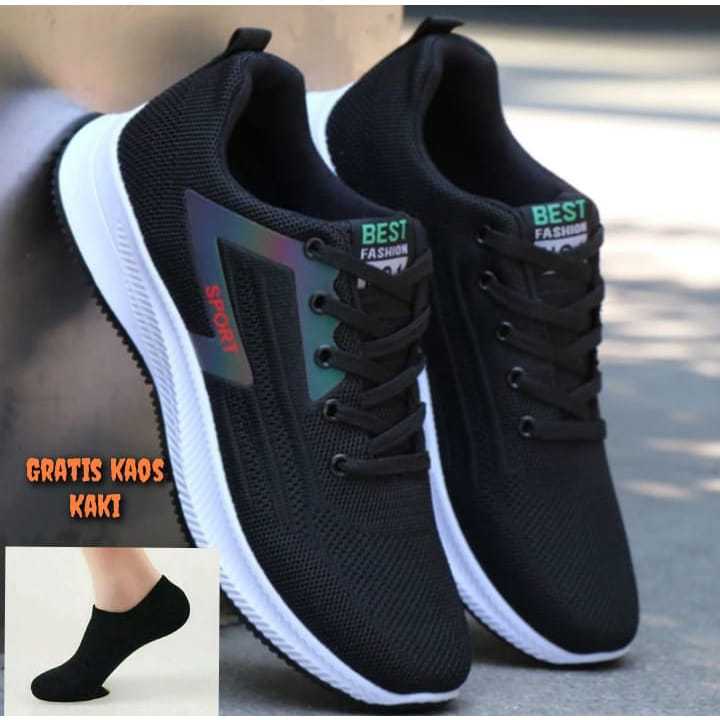Sepatu snaeker pria dan wanita model baru murah keren olah raga bonus kaos kaki