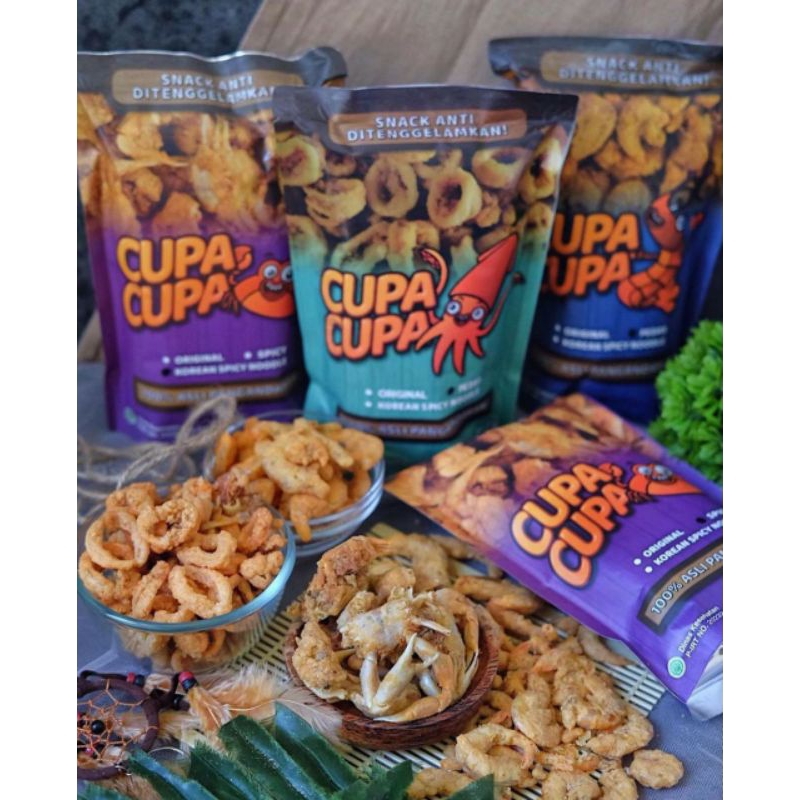 

Cupa Cupa Seafood Kepiting Udang Cumi Krispi Cemilan Asli Pangandaran