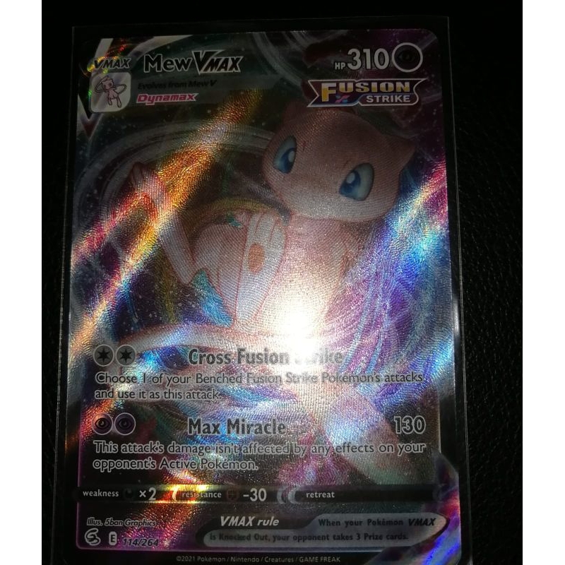 Kartu pokemon mew vmax fusiom strike english, 1000% asli/ori