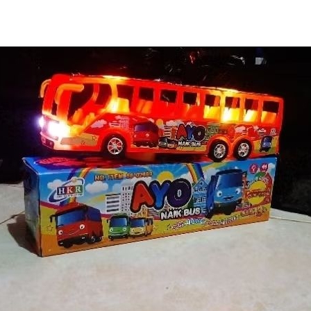 Mainan bus tayo telolet bus sekolah nyala dengan bunyi suara