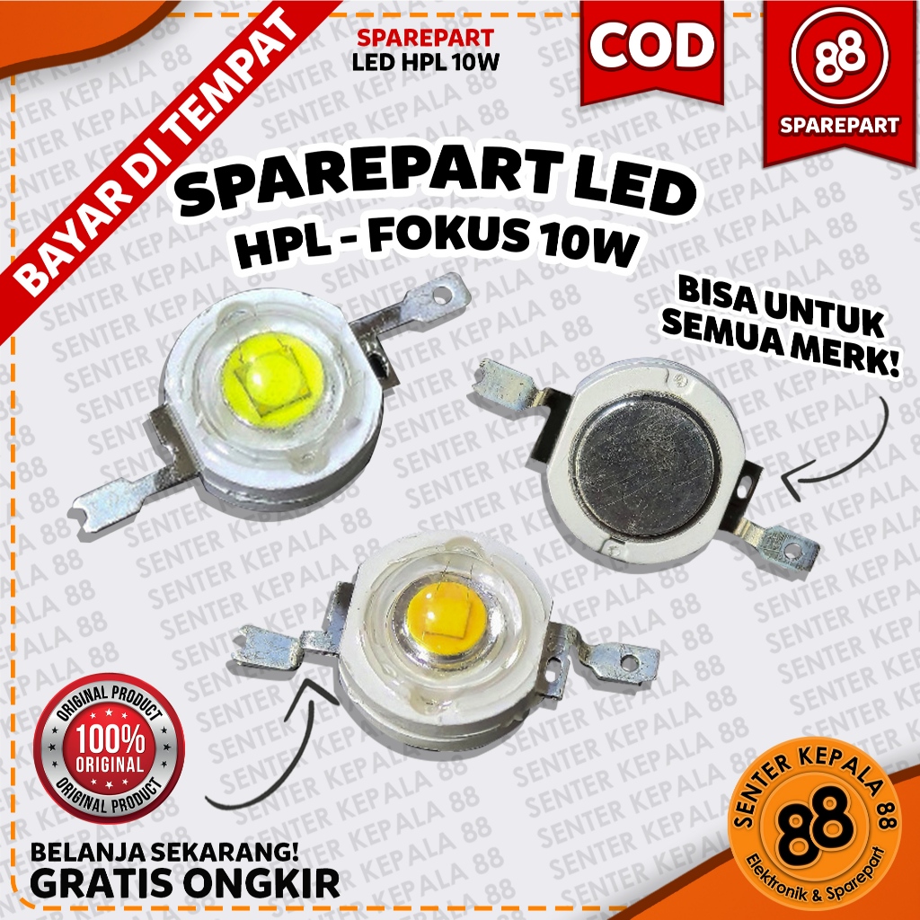 LED HPL 10W 10WATT SPAREPART SENTER KEPALA LUBY DONY  CAHAYA PUTIH KUNING