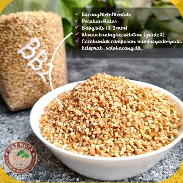 

Lezatoz_Genz Kacang Mede Pecah Mete Pecahan Mente Patahan Menir Mentah Bb2 ( 2-3 Mm )