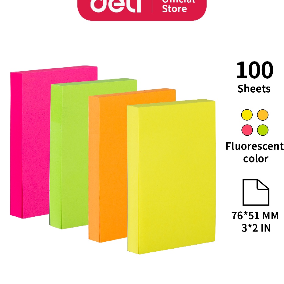

Deli Memo tempel Sticky Notes 7651mm 32 1 sheet perekat kuat dan tahan lama EA222