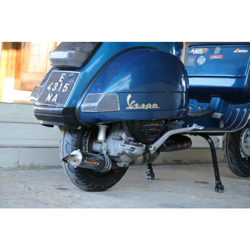 KNALPOT VESPA RACING KANAN GALVANIS CARBON NINJA ORIGINAL AKR23