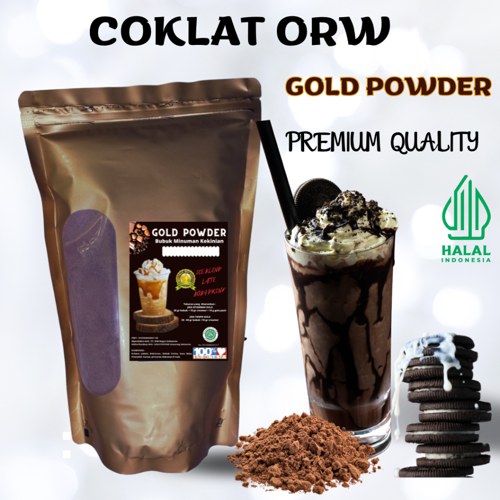 

GOLD Powder 1 Kg RASA COKLAT ORW | CHOCO ORW Minuman Bubuk Instan | Bubuk Aneka rasa powder drink