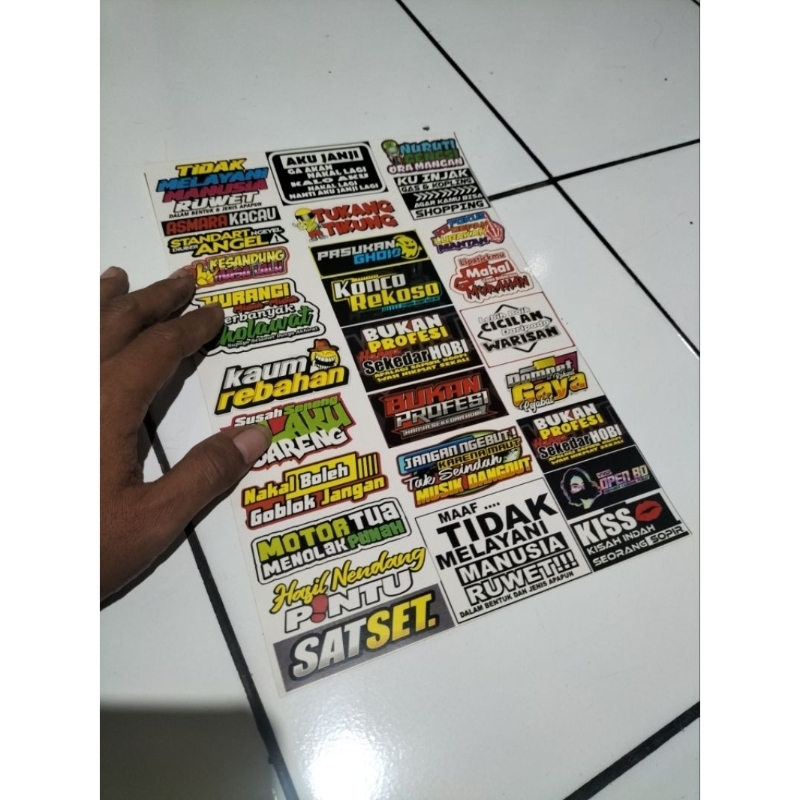 

STIKER KATA KATA | STIKER PACK | STIKER 1 LEMBAR | STIKER KATA KATA 28 PCS