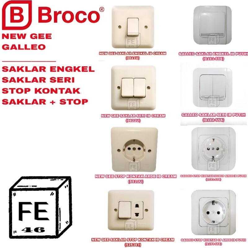 BROCO SAKLAR ENGKEL SAKLAR SERI STOP KONTAK / BROCO STOP KONTAK ORIGINAL