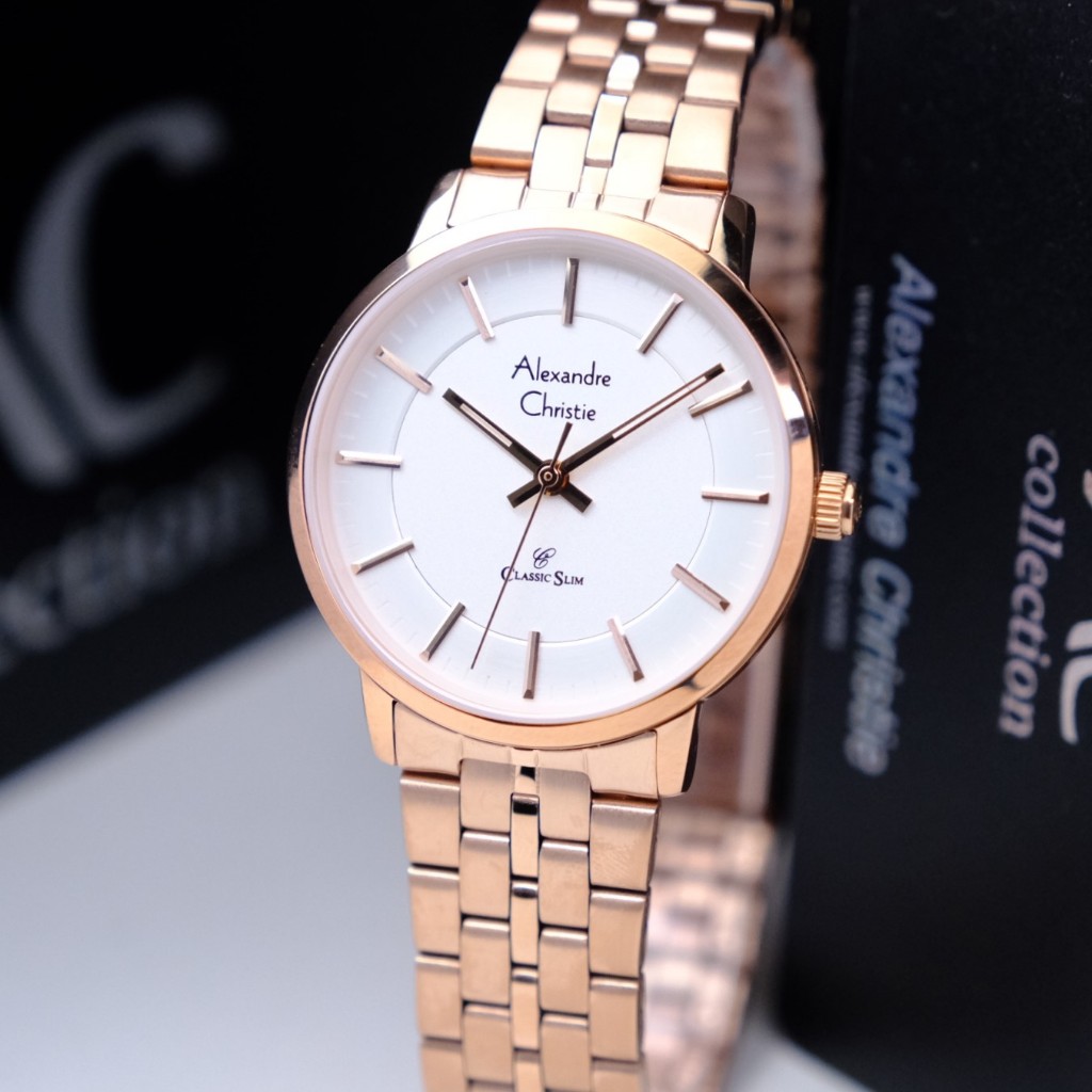 Alexandre Christie Wanita Terbaru 2024 Original AC 8692 Rosegold White