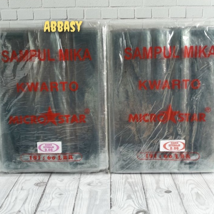 

ORIGINAL PRODUK SAMPUL BUKU PLASTIK MIKA UK KWARTO isi 1 lembar