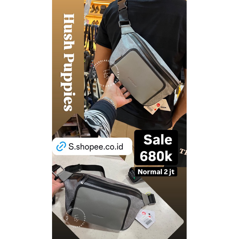 [ESPANOLASZ] READY Sale Hush Puppies tas cowo chest bag 100% original store