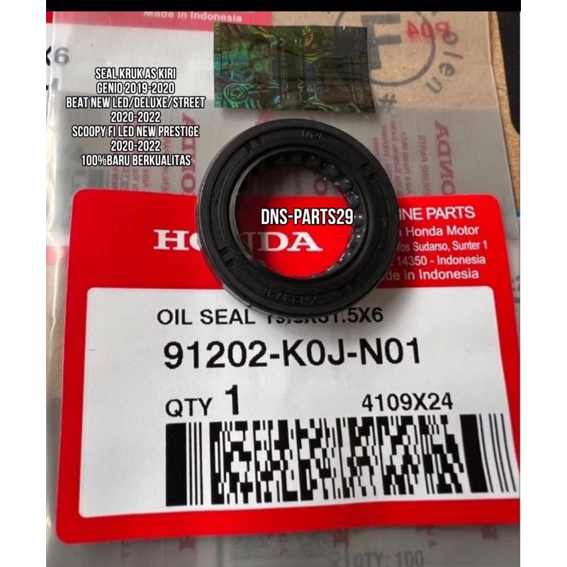 SEAL KRUK AS OIL SEAL KIRI HONDA GENIO BEAT NEW LED/DELUXE SCOOPY LED NEW PRESTIGE 2020-2022 ORI