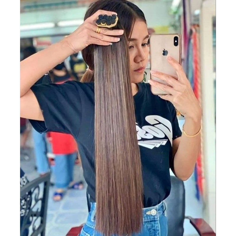 Rambut extension coklat/rambut sambung coklat/hair extension brown/rambut extension warna coklat