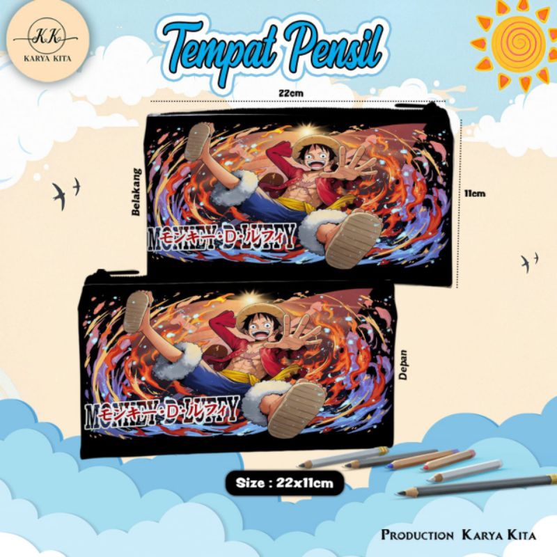 

PENCIL CASE/TEMPAT PENCIL/MOTIF KARAKTER ONE PIECE 06