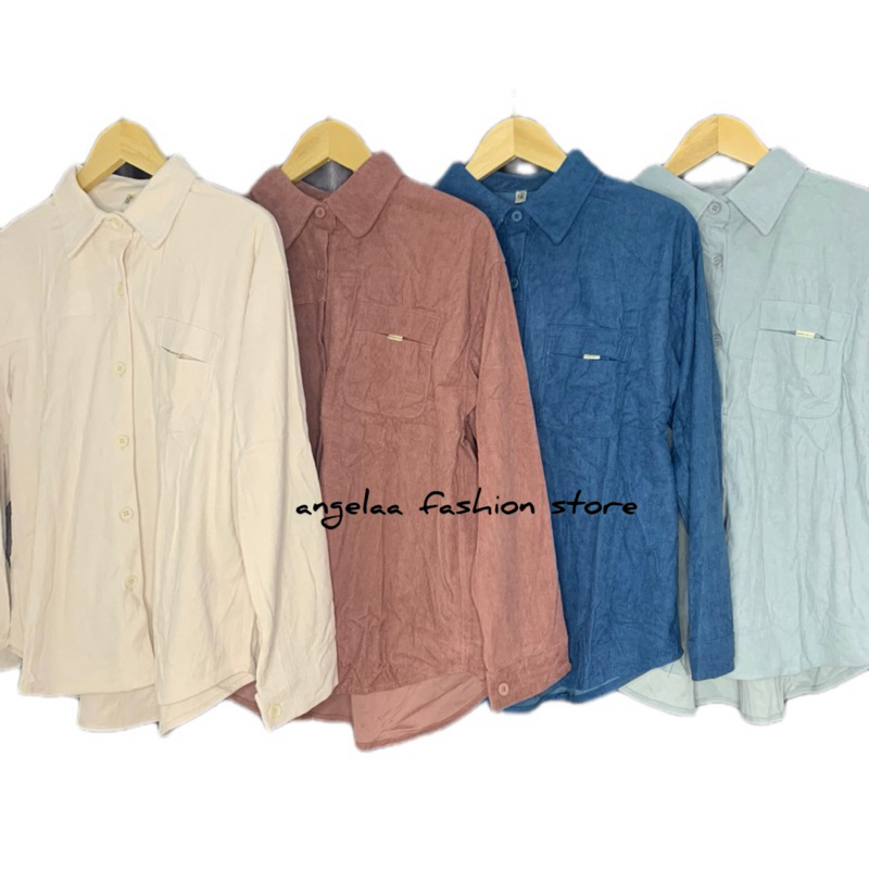 atasan wanita import,kemeja import,kemeja polos,kemeja corduroy,corduroy import,london girl,blouse i