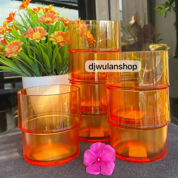 Tupperware Elegant Low Glass 250 ml set isi 6 | gelas crystal | deluxe tumbler | coffe mug