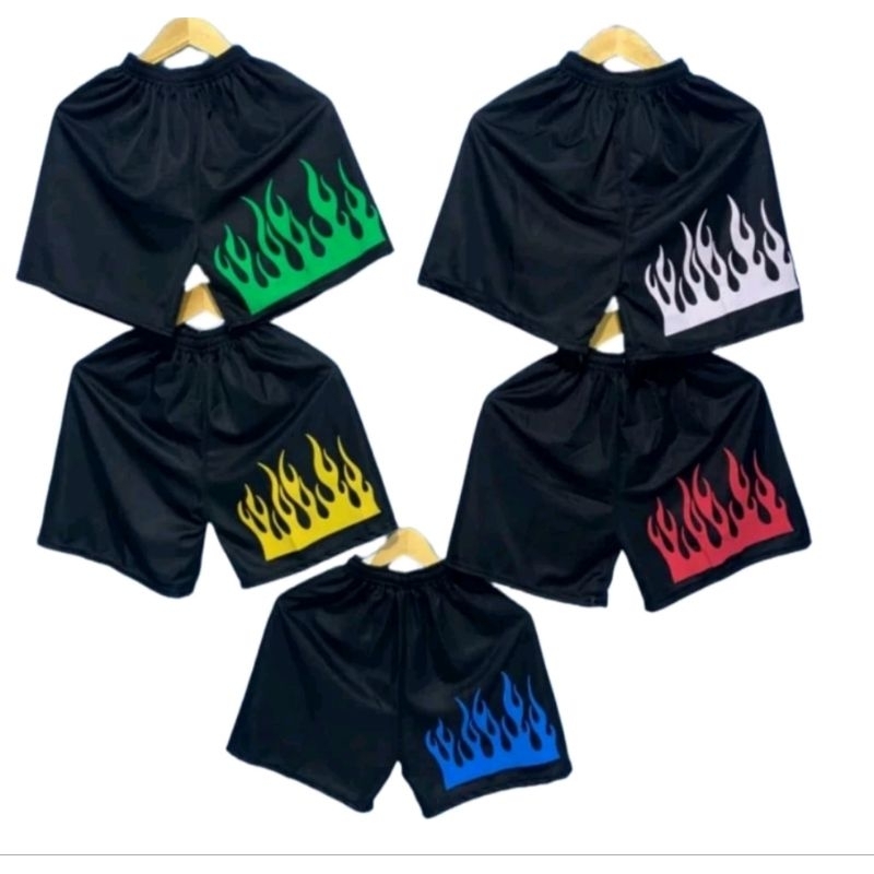 celana kolor motif api celana santai pria wanita