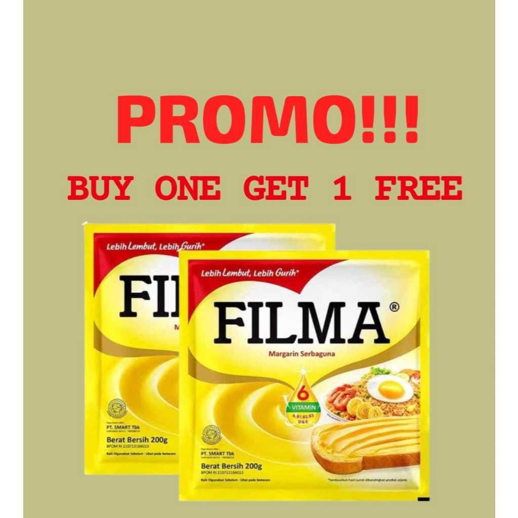 

PROMO! FILMA MARGARINE SERBAGUNA 200GR (BUY 1 GET 1) EXP 07 FEBUARI 2025, COCOK U/CAKE/KUE/MASAKAN DLL