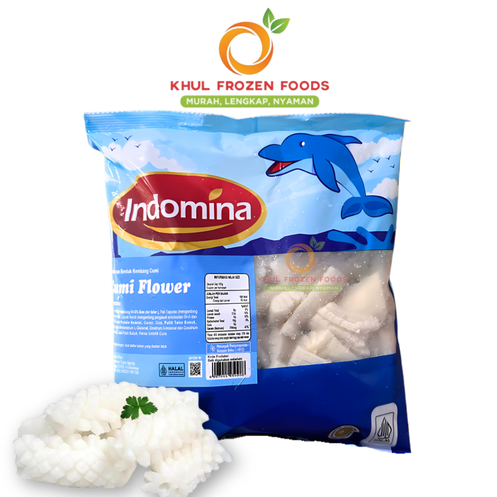 

Indomina cumi flower/ bakso ikan bentuk cumi mekar/ cumi flower/ suki-suki/ surimi 500gr