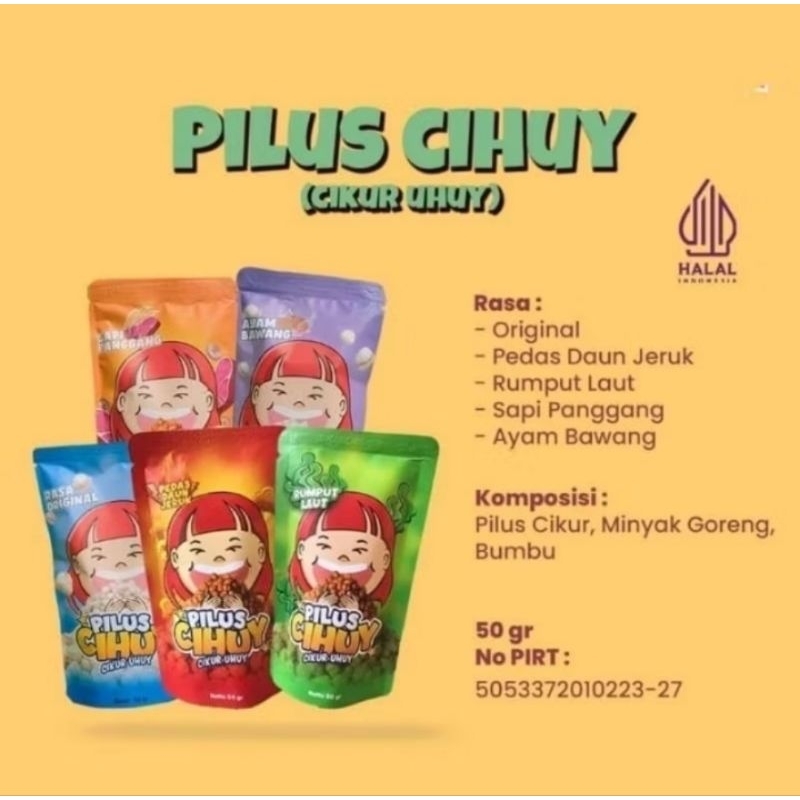 

SUKA NYEMIL - Pilus Cihuy Original (50 gram) Cikur Uhuy Jajanan Viral Renyah Gurih Cemilan Kekinian