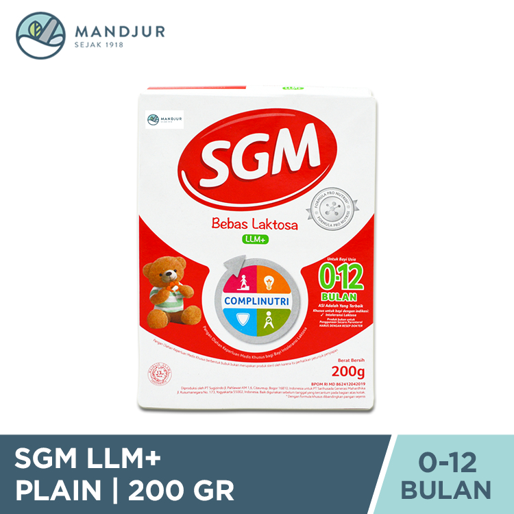 SGM LLM+ Susu Formula Bayi Bebas Laktosa 200 Gr