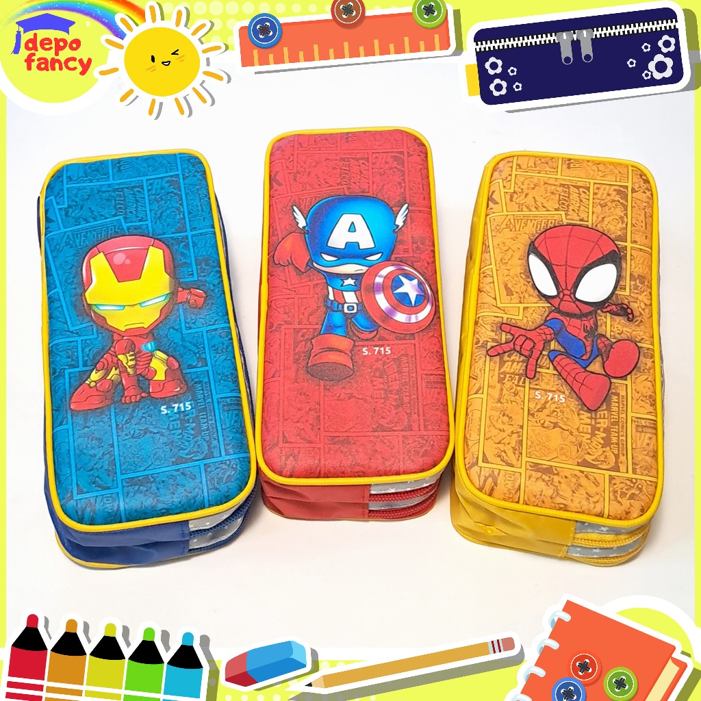 

Kotak Pensil Kain 2 Resleting S715 / Pencil Case / Tepak Pensil / Boks Pensil / Box Pencil