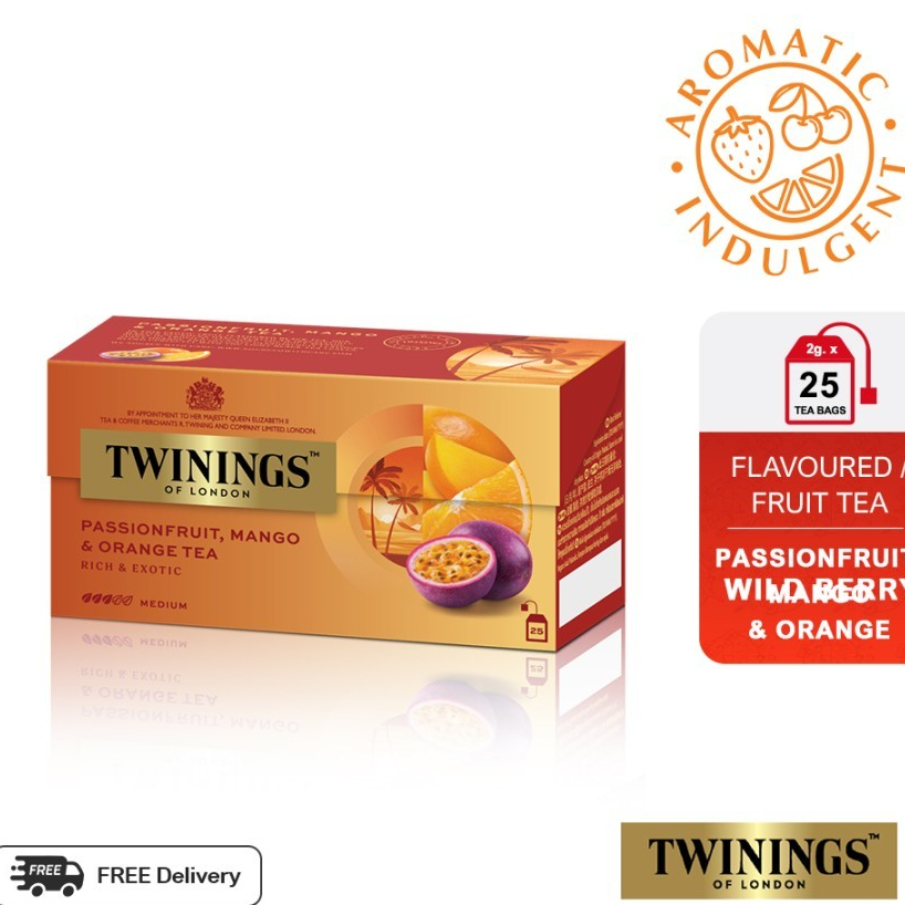 

Twinings Teh Hitam Celup Passion Fruit, Mango & Orange 25x2gr