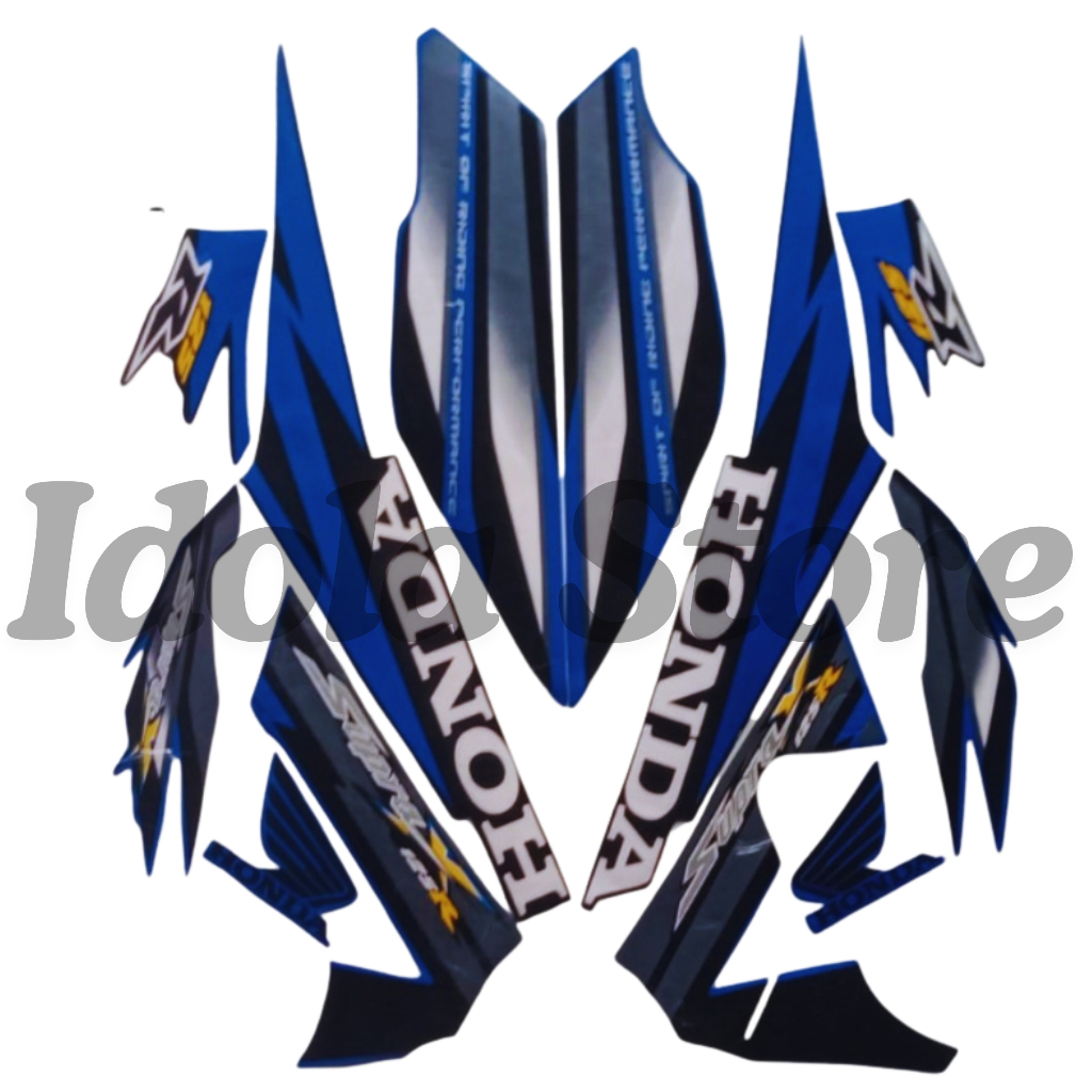 Striping Stiker Honda Supra X 125 R 2006 Biru List Body Standar Motor Honda Supra X 125 R 2006