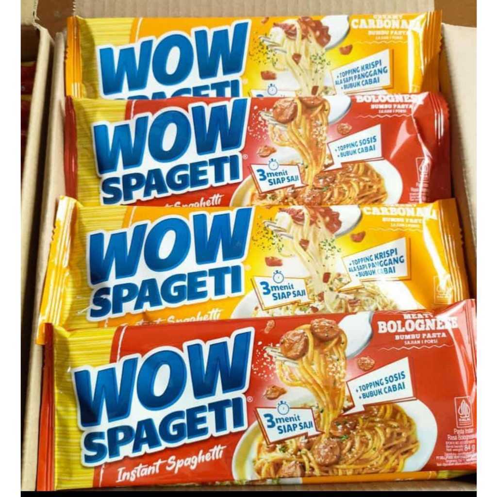 

WOW Spageti Instant Spaghetti Bolognese / Carbonara Mie Instan 84 Gram / ARENA PRABOT