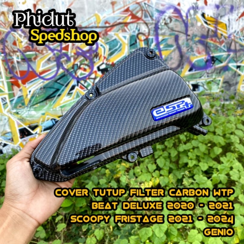 Cover Tutup Filter Beat Deluxe 2020 Beat 2021 Scoopy 2021 Genio Carbon Wtp Bahan Original