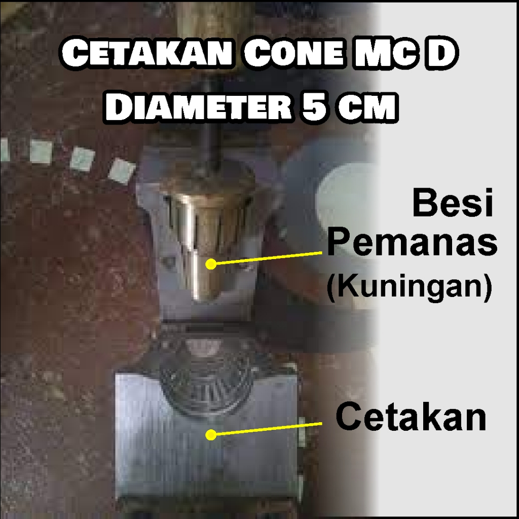 Cetakan Cone Es Krim Mc D Diameter 5 cm Alat Cetak Corong Es Krim Mc D 1 Set Kondisi Second 90% Siap