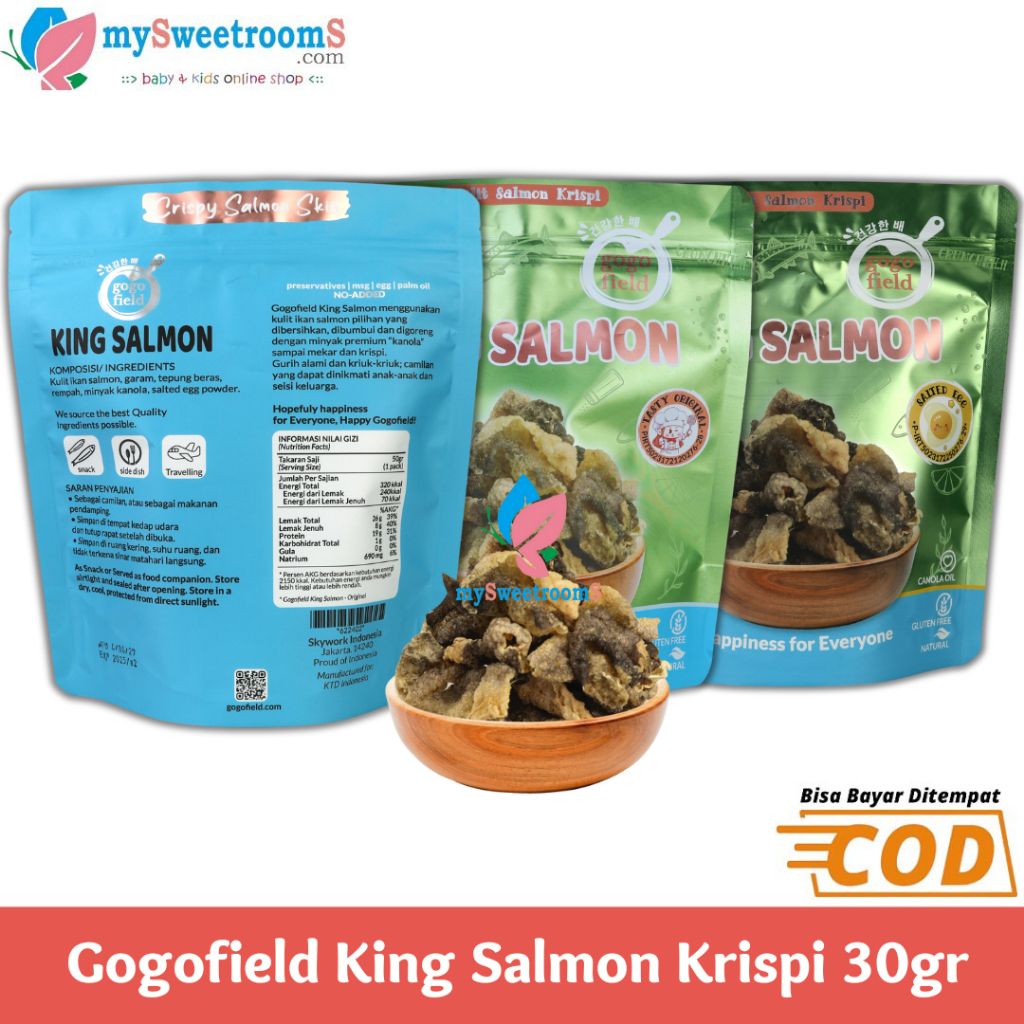 

Gogofield King Salmon Krispi 30gr / Salmon Skin / Cemilan Kulit Salmon